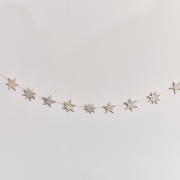 Distressed Wooden Star Garland - 120cm