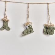 Green & White Winter Garland / Table Scatters - 120cm