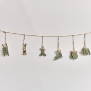 Green & White Winter Garland / Table Scatters - 120cm
