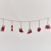 Dark Red & White Winter Garland / Table Scatters - 120cm