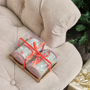 Green Christmas Tree Detailed Fabric Tree Ribbon - 270cm