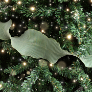 Green Sparkle Ruffle Christmas Tree Ribbon - 270cm
