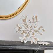 Medium Rustic Wooden Snowflake Ornament - 19.5cm