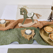 Sage Green Felt Standing Rocking Horse Decoration - 16cm