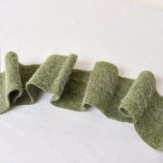 Set Of 2 Large Beige & Green Wool Table Runners - 140cm