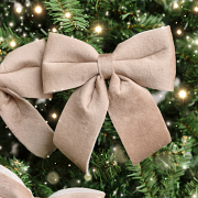Set of 4 Taupe Velvet Christmas Bows