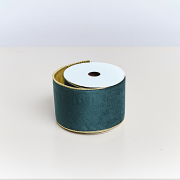 Large Green & Gold Velvet Wired Ribbon Garland - 270cm Large Green & Gold Velvet Wired Ribbon Garland - 270cm