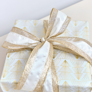 Large Pink & Gold Iridescent Wired Ribbon Garland - 270cm Large Pink & Gold Iridescent Wired Ribbon Garland - 270cm