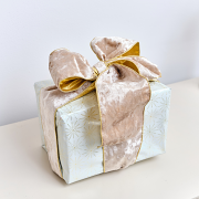 Large Shiny Velvet Pink & Gold Wired Ribbon Garland - 270cm Large Shiny Velvet Pink & Gold Wired Ribbon Garland - 270cm