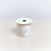 Large White & Gold Shiny Velvet Wired Ribbon Garland - 270cm Large White & Gold Shiny Velvet Wired Ribbon Garland - 270cm