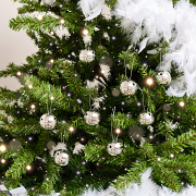 Set of 8 Silver Hanging Bell Christmas Decorations - 4cm Set of 8 Silver Hanging Bell Christmas Decorations - 4cm