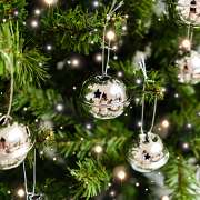 Set of 8 Silver Hanging Bell Christmas Decorations - 4cm Set of 8 Silver Hanging Bell Christmas Decorations - 4cm