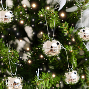 Set of 8 Silver Hanging Bell Christmas Decorations - 4cm Set of 8 Silver Hanging Bell Christmas Decorations - 4cm