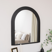 Large Black Arched Wall Mirror - 90cm x 77cm Large Black Arched Wall Mirror - 90cm x 77cm