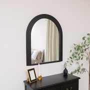 Large Black Arched Wall Mirror - 90cm x 77cm Large Black Arched Wall Mirror - 90cm x 77cm