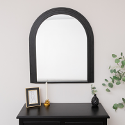 Large Black Arched Wall Mirror - 90cm x 77cm Large Black Arched Wall Mirror - 90cm x 77cm