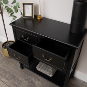 Black 4 Drawer Large Chest/Console Table with Shelf - Briggs Range Black 4 Drawer Large Chest/Console Table with Shelf - Briggs Range
