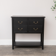 Black 4 Drawer Large Chest/Console Table with Shelf - Briggs Range Black 4 Drawer Large Chest/Console Table with Shelf - Briggs Range