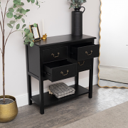 Large Black 4 Drawer Chest of Drawers & Pair of Bedside Tables - Briggs Range Large Black 4 Drawer Chest of Drawers & Pair of Bedside Tables - Briggs Range