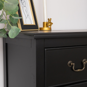 Set Of 2 Black 2 Drawer Bedside Tables with Shelf - Briggs Range Set Of 2 Black 2 Drawer Bedside Tables with Shelf - Briggs Range