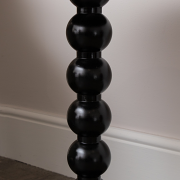 Black Painted Round Wooden Bobble Side Table - 45cm x 56.5cm