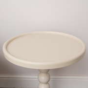 Taupe Painted Round Wooden Bobble Side Table - 45cm x 56.5cm Taupe Painted Round Wooden Bobble Side Table - 45cm x 56.5cm