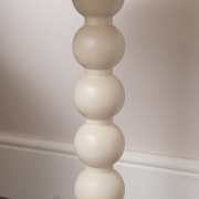 Taupe Painted Round Wooden Bobble Side Table - 45cm x 56.5cm Taupe Painted Round Wooden Bobble Side Table - 45cm x 56.5cm