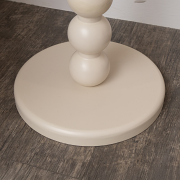 Taupe Painted Round Wooden Bobble Side Table - 45cm x 56.5cm Taupe Painted Round Wooden Bobble Side Table - 45cm x 56.5cm