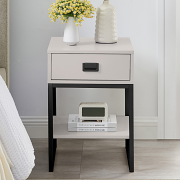 One Drawer Bedside Table - Elle Black Stone Range