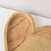Mango Wood Decorative Heart Display Tray - 25cm