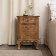 Wooden 3 Drawer Bedside Table - Pays Du Bois Range