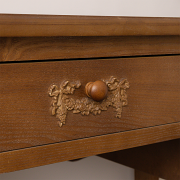 Wooden Dressing Table Desk with Triple Mirror and Stool - Pays Du Bois Range