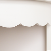 White Scalloped Half Moon Console Table with Shelf - 78cm x 80cm
