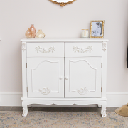 Large White Sideboard Cupboard - Pays Blanc Range