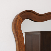 Large Natural Wood Wavy Edge Wall Mounted Mirror - 60cm x 80cm