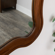 Large Natural Wood Wavy Edge Wall Mounted Mirror - 60cm x 80cm