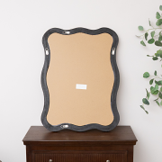 Large Natural Wood Wavy Edge Wall Mounted Mirror - 60cm x 80cm