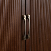 Dark Brown Wooden Reeded Wardrobe - Georgian Range