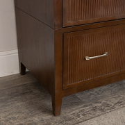 Dark Brown Wooden Reeded Wardrobe - Georgian Range