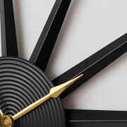 Black Metal Starburst Detail Wall Clock - 60cm x 60cm