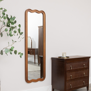 Natural Wood Wavy Edge Full Length Wall & Leaner Mirror - 47cm x 142cm