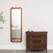 Natural Wood Wavy Edge Full Length Wall & Leaner Mirror - 47cm x 142cm