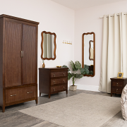 Natural Wood Wavy Edge Full Length Wall & Leaner Mirror - 47cm x 142cm