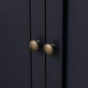 Slimline Two Door Shoe Cabinet With 3 Shelves - Daventry Navy Black Range