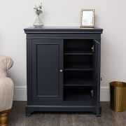 Slimline Two Door Shoe Cabinet With 3 Shelves - Daventry Navy Black Range