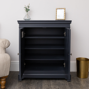 Slimline Two Door Shoe Cabinet With 3 Shelves - Daventry Navy Black Range
