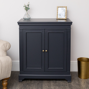 Slimline Two Door Shoe Cabinet With 3 Shelves - Daventry Navy Black Range