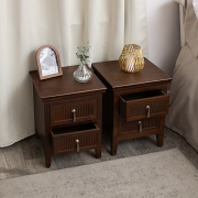 3 Drawer Wooden Reeded Chest of Drawers and Pair of 2 Drawer Bedside Tables - Georgian Range