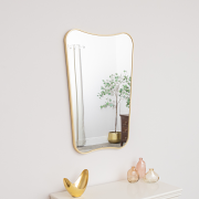 Gold Asymmetrical Metal Framed Wall Mirror - 54cm x 80cm