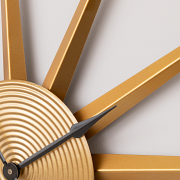 Gold Metal Starburst Detail Wall Clock - 60cm x 60cm